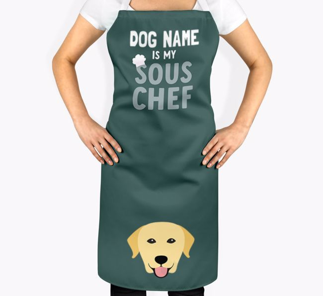 {dogsName} is my Sous Chef: Apron with {breedFullName} Icon